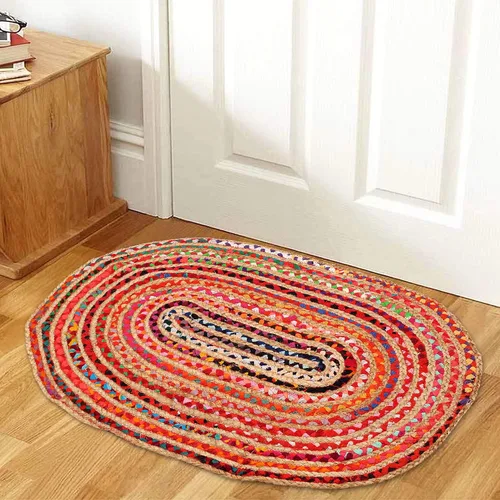 Miniatura 12 de Light & Pro Alfombra de yute, 2 x 3, natural, hecha a mano, trenzada, reversible, alfombra rústica