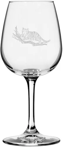 Miniatura 95 de Copa de vino de 12.75 onzas con temática de gato abisinio grabada para todo uso