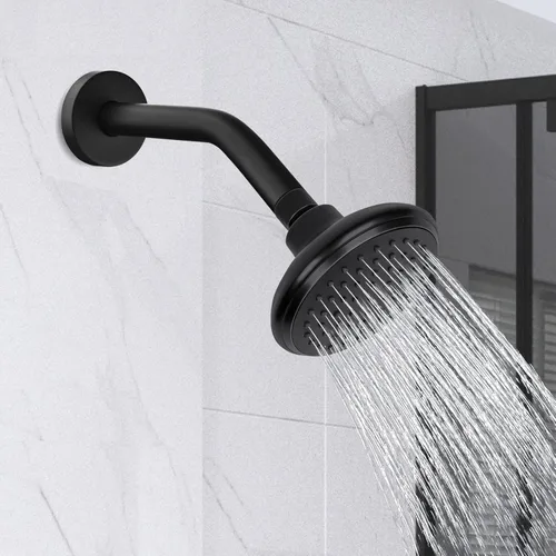 Miniatura 3 de 123815BL Repuesto para Moen de 8 pulgadas, brazo de ducha básico anti-fugas montado en pared/techo con brida y accesorios curvos, hecho de latón