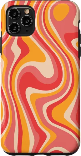 iPhone 11 Pro Max Retro Groovy Liquid Swirl Hippie 70's 80's Psychedelic Phone Case
