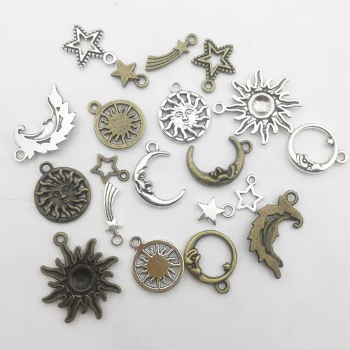 Miniatura 3 de 3.53 oz (alrededor de 80 piezas) suministros de manualidades, colección celestial, dijes para manualidades, accesorios para hacer joyas, accesorios