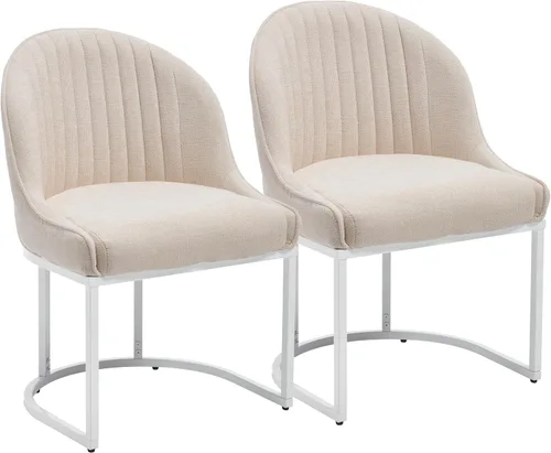 Miniatura 13 de Juego de 2 sillas de comedor de terciopelo, sillas de comedor tapizadas con patas de metal dorado, sillas auxiliares modernas para cocina, sillas