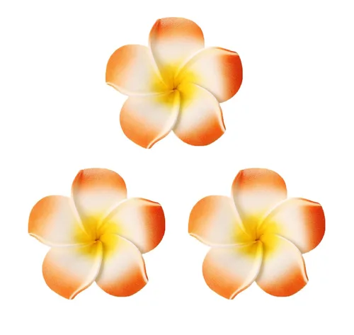 Pinzas de espuma hawaiana de plumeria para mujer, para novia, boda, playa, tropical, vacaciones, fiesta, decoración para el cabello (3 unidades, 3