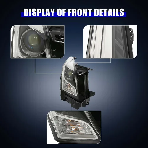 Miniatura 2 de Conjunto de faros delanteros para Cadillac ATS 2013 2014 2015 2016 2017 2018 2019 Halógeno Faro Pasajero Lado Derecho, Lámpara delantera derecha