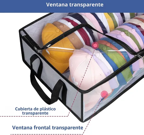 Miniatura 3 de AOODA Organizador de sombreros para gorras de béisbol, grande con capacidad para hasta 40 gorras, organizador de gorras ancho para armario