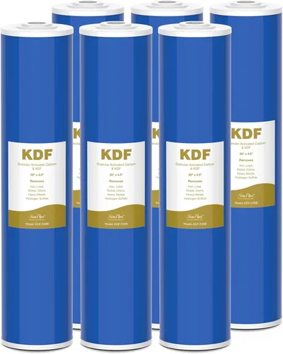 Miniatura 16 de SimPure Cartuchos de filtro de agua para toda la casa de 10 x 4.5 pulgadas, filtro de carbono y metal pesado GAC/KDF, para DB10C-2KDF, DB10P