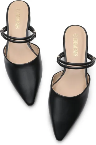Miniatura 4 de DREAM PAIRS Zapatos planos para mujer, con punta puntiaguda, de dos vías, sin cordones