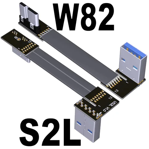Miniatura 22 de ADT-Link USB 3.0 Tipo A macho a Micro-B Macho Cinta plana EMI Blindaje Cable plano FPC USB 3.0 Micro B Conector de ángulo de 90 grados hacia arriba