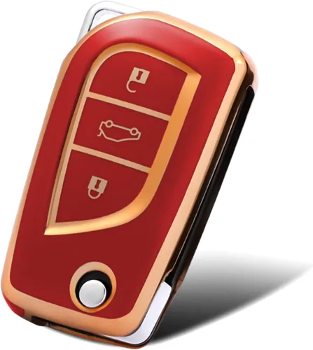 Miniatura 9 de Compatible con funda para llavero Toyota con patrón dorado, TPU suave, protección de 360 grados, para llave inteligente Fortuner Tundra Camry RAV4
