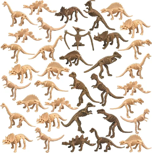 36 piezas de esqueletos de fósiles de dinosaurio, juguetes de esqueleto de dinosaurio, figuras surtidas, huesos de dinosaurio para decoración de