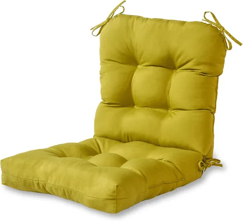 Miniatura 15 de Cojines para silla de exterior con bisagras, diseño de una sola pieza, cojín reversible para asiento y respaldo de patio con lazos, tela
