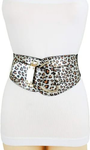 Miniatura 100 de TFJ - Cinturón ancho de moda para mujer, cintura alta, hebilla de gancho de metal dorado, talla XS, S, M, L, XL
