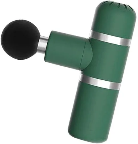 Miniatura 5 de Mini pistola portátil con 4 cabezales de masaje, masajeador muscular de percusión de tejido profundo para aliviar el dolor, pistola eléctrica Gris