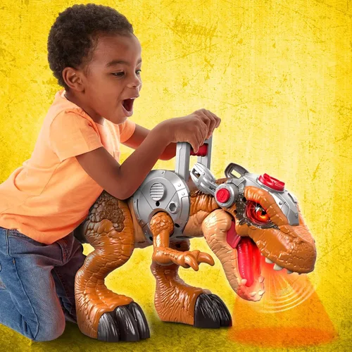 Miniatura 8 de Fisher-Price Imaginext Jurassic World T. rex - Juguete de dinosaurio con figura de Owen Grady, ojos iluminados y acción de morder para mayores de 3
