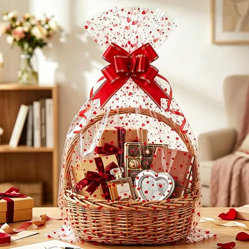 Miniatura 4 de Morepack Bolsas de celofán transparentes para el Día de la Madre, paquete de 10 bolsas de celofán grandes de 22 x 32 pulgadas para cestas de regalo