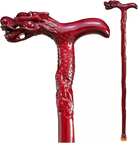 Miniatura 11 de Bastones de dragón para hombres, bastones de madera hechos a mano para hombres y mujeres, resistentes hasta 500 libras, exquisito palo ergonómico