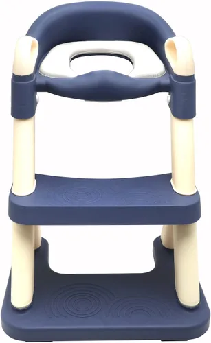 Miniatura 7 de Escalera de asiento de entrenamiento para niños pequeños, silla de inodoro con escalón más ancho, entrenador de baño para niños pequeños Azul