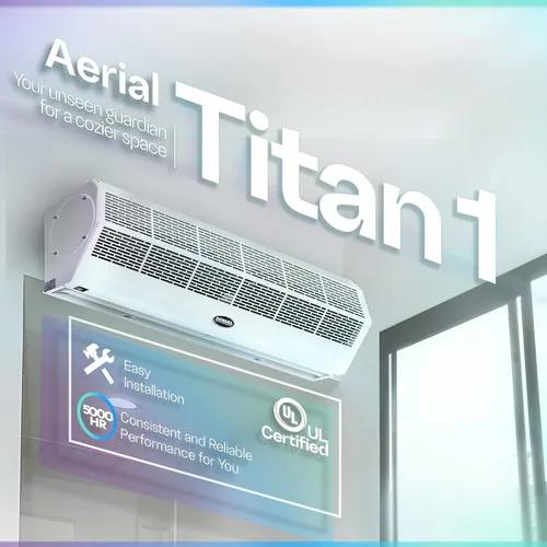 Miniatura 2 de DuraSteel Cortinas de aire montadas en la pared para puertas comerciales - Ventiladores de mosca blancos de 40 pulgadas - Ventilador sobre puerta
