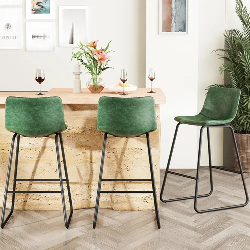 Miniatura 16 de YaFiti - Juego de 2 sillas de comedor de 18 pulgadas, sillas modernas tapizadas para comedor con cojines de piel sintética y patas de metal, silla