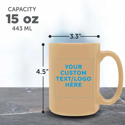 Miniatura 5 de DISCOUNT PROMOS Tazas de café de cerámica grandes personalizadas de 15 onzas, juego de 10/50/100, paquete personalizado a granel, perfecto