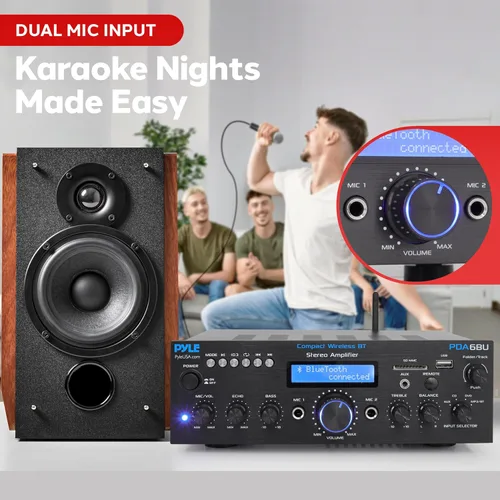 Miniatura 4 de Pyle Amplificador receptor [Compact HOME Theater sistema de audio digital] con transmisión inalámbrica estéreo Bluetooth Radio FM Lectores