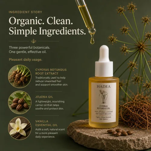 Miniatura 6 de HADEA Aceite Cyperus Rotundus para reducir el crecimiento del cabello 100% orgánico de alta potencia destilado al vapor Cyprus Nutgrass Cypress