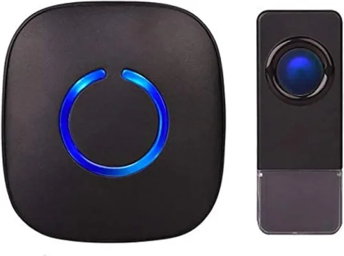 SadoTech Timbre inalámbrico para el hogar, funciona con pilas, 1000 pies, timbre de puerta impermeable con flash LED, 1 botón + 1 receptor,