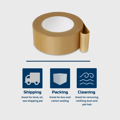 Miniatura 4 de Lichamp Cinta de embalaje de papel Kraft, cinta de envío marrón engomada para cajas y cartones, 2 pulgadas x 55 yardas x 7 mil