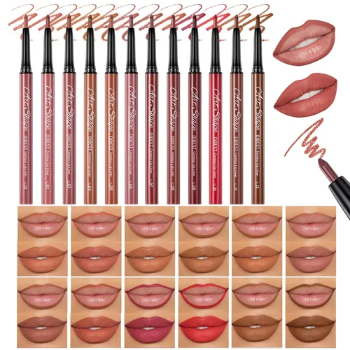 Miniatura 17 de QiBest 7 piezas de lápiz labial líquido mate y 1 pieza de set de maquillaje para labios voluminizadores, set de maquillaje de labios pigmentado