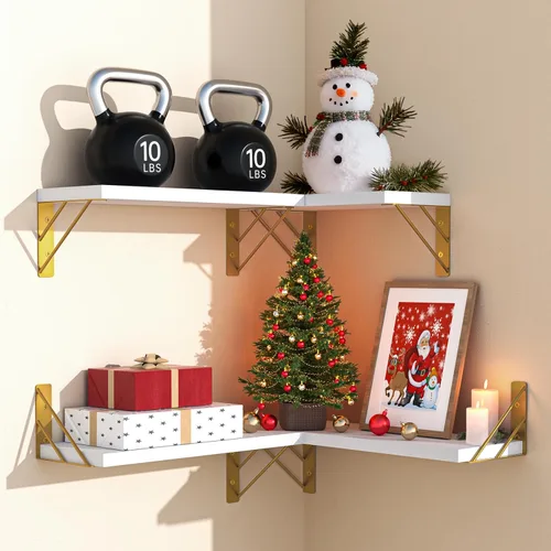 Miniatura 9 de BAYKA Estantes de pared para decoración de dormitorio, estante de pared flotante para almacenamiento en sala de estar y cocina, estantes de madera