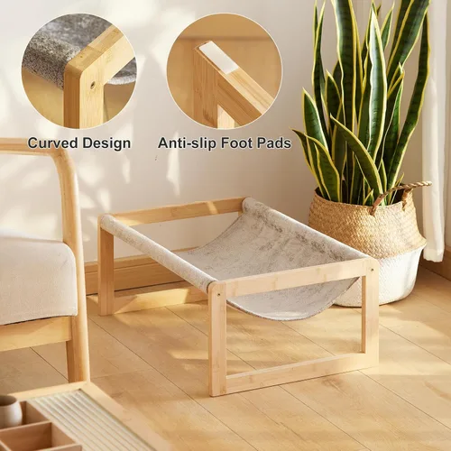 Miniatura 8 de Kiplant Cama elevada para gatos, hamaca grande para exteriores, muebles de mascotas de 25 x 16.5 pulgadas para gatitos, cachorros, conejos, Gris
