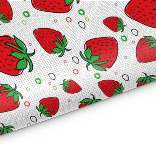 Miniatura 3 de Juego de 4 manteles individuales de fresas primaverales, lavables, impermeables, para fiestas, hogar, decoración de mesa de comedor, 18 x 12 pulgadas