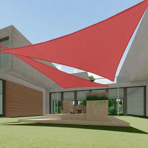 Miniatura 14 de ECOOPTS Toldo Vela Triangular de HDPE de 12'x12'x12' para Sombra Solar, Toldo para Patio Exterior Pérgola, Tela de Cobertura que Bloquea 95% UV Beige