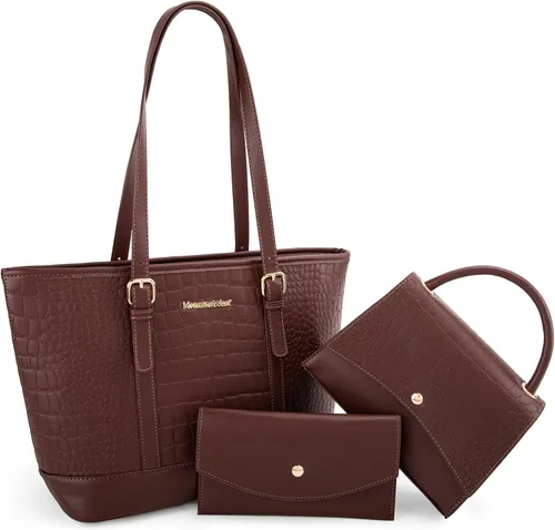 Montana West Fashion 3 pcs Handbag Set Leopard Print Tote Bag Conceal Carry Purse for Women