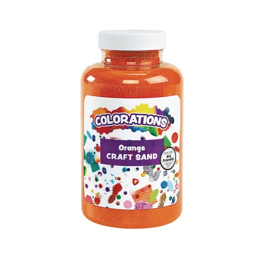 Colorations Colorida arena vibrante tarro de 22 onzas para artes, manualidades y actividades de juego, naranja oscuro