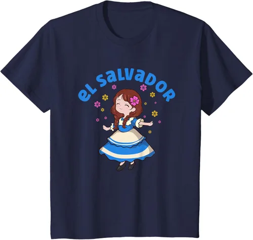 Miniatura 67 de Camiseta de mujer hispana con bandera salvadoreña de El Salvador Orgullosa, Negro