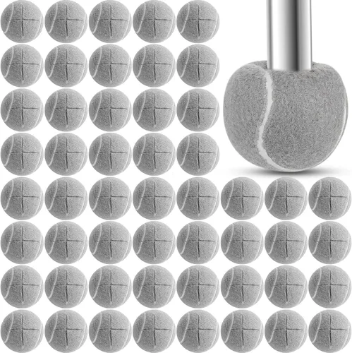 Miniatura 8 de Macarrie 100 pelotas de tenis precortadas a granel para patas de muebles, pelotas de tenis, sillas de pelotas de tenis, fundas para pies para Negro