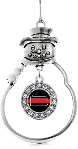 Miniatura 55 de Inspired Silver - Roller Queen - Adorno de Navidad plateado - Adorno circular para árbol de Navidad con circonita cúbica - Decoración colgante