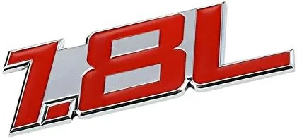 Miniatura 4 de Etiqueta adhesiva de aleación de aluminio rojo/cromo para la puerta del maletero del auto. Etiqueta adhesiva para el emblema del parachoques, rojo
