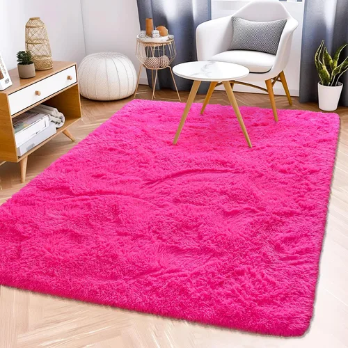 Miniatura 91 de Awaytail Alfombra Esponjosa Lavable 2x3 Pies, Pura Negra Alfombra para Silla de Escritorio Antideslizante, Alfombra Supersuave para Niños