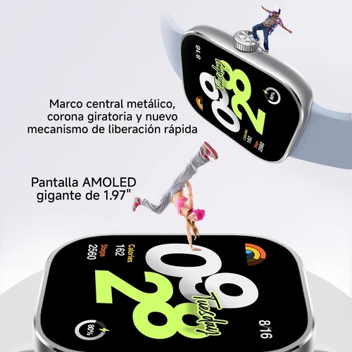 Miniatura 2 de Xiaomi Redmi Watch 4 Smartwatch con pantalla AMOLED de 1.97 pulgadas con 390 x 450 píxeles y 60Hz, hasta 20 días de duración de la batería, HyperOS