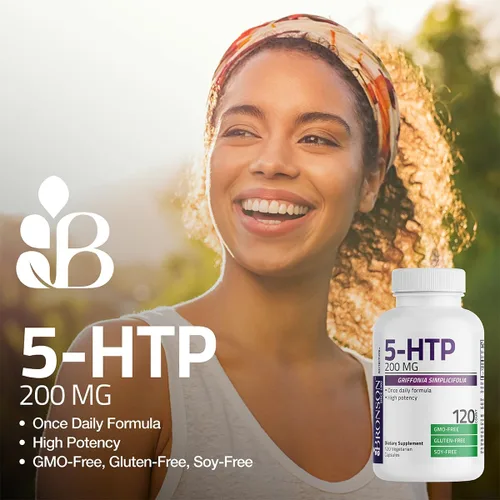 Miniatura 3 de Bronson 5-HTP 200mg (5-hidroxitriptófano) Griffonia Simplicifolia Sin OMG, 60 Cápsulas Vegetarianas