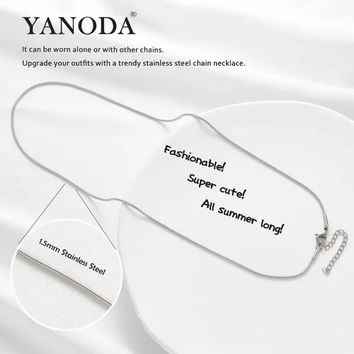 Miniatura 4 de YANODA Collar de espiga para mujer, collares de oro de 14 quilates para mujer, delicado collar de oro en capas para mujer, collar de cadena