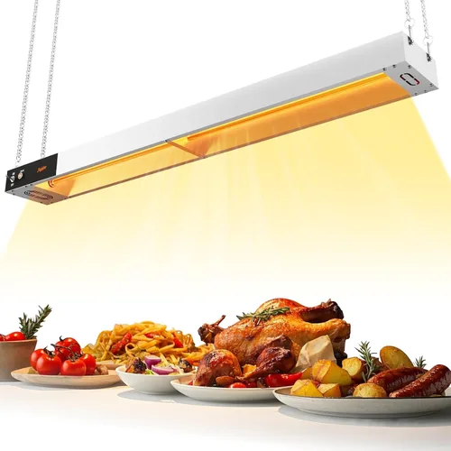 Miniatura 8 de Lámpara de calor de alimentos, calentador de tira de lámpara de calor comercial de alimentos de 24 pulgadas, lámpara de calor de acero inoxidable