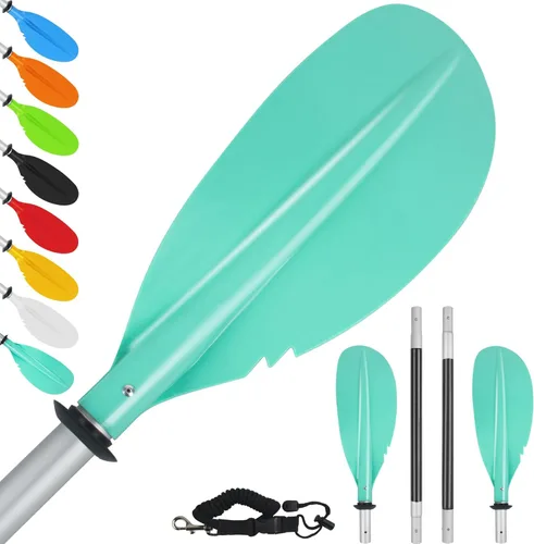 Miniatura 13 de Remo de kayak, 88 pulgadas, 4 piezas de remos para kayak, flotador de eje de aleación de aluminio resistente, ligero, desmontable, ajustable