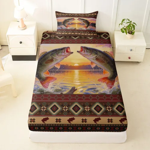Miniatura 24 de Erosebridal Southwestern - Sábanas de cama bohemias aztecas, tamaño individual, sábanas hippie de cachemira, ropa de cama de estilo exótico, funda