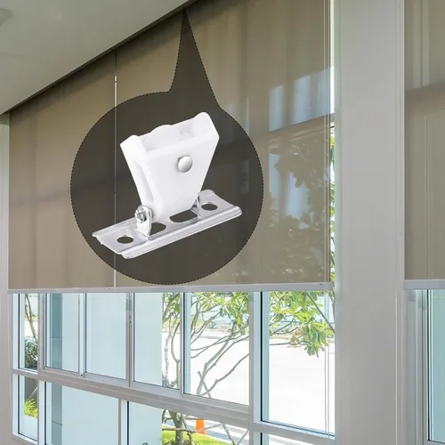 Miniatura 5 de 10 poleas romanas de plástico blanco, mecanismo de bloqueo de cordón de plástico blanco, accesorios de persiana romana, piezas para persianas
