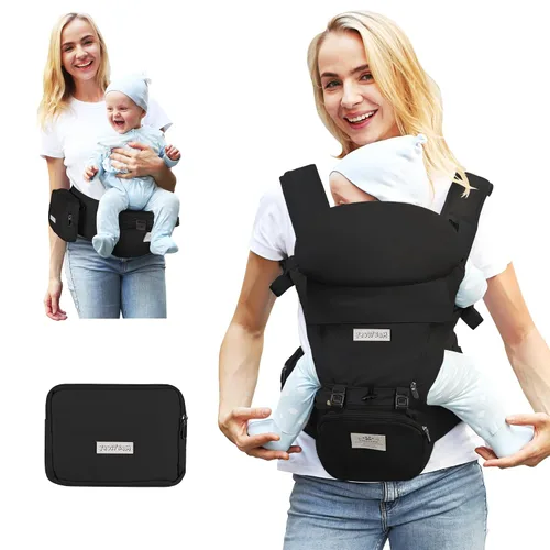 FRUITEAM Portabebés de recién nacido a niño pequeño, taburete de cintura certificado de seguridad con asiento de cadera, portabebés ergonómico 6 en