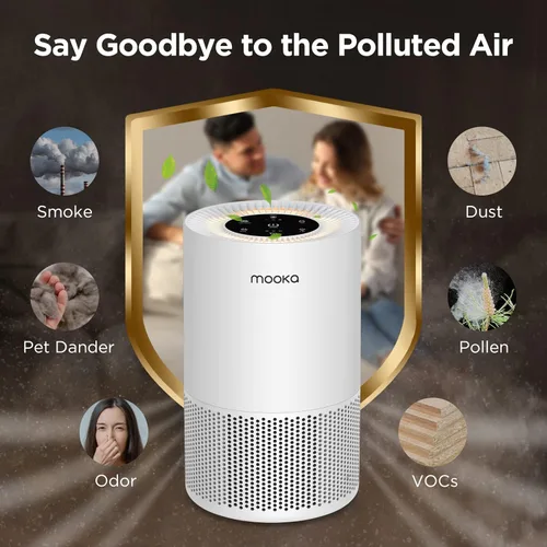 Miniatura 11 de Purificadores de aire para el hogar habitaciones grandes de hasta 1200 pies cuadrados, MOOKA H13 True HEPA Purificador de aire para dormitorio
