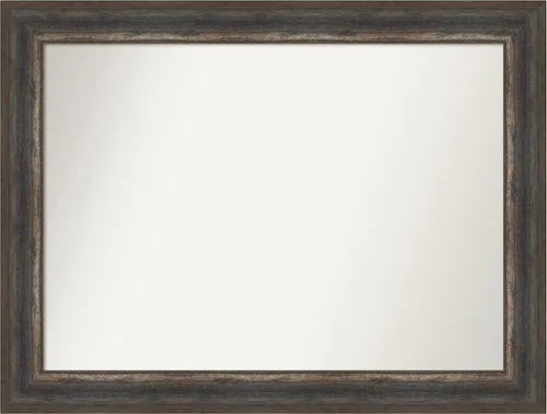 Miniatura 166 de Amanti Art Espejo de baño marrón para sobre el fregadero, 25 x 25 pulgadas, hecho a medida, espejo de tocador cuadrado marrón medio, marco de madera